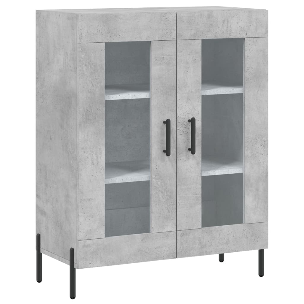 Highboard betonggrå 69,5x34x180 cm konstruert tre