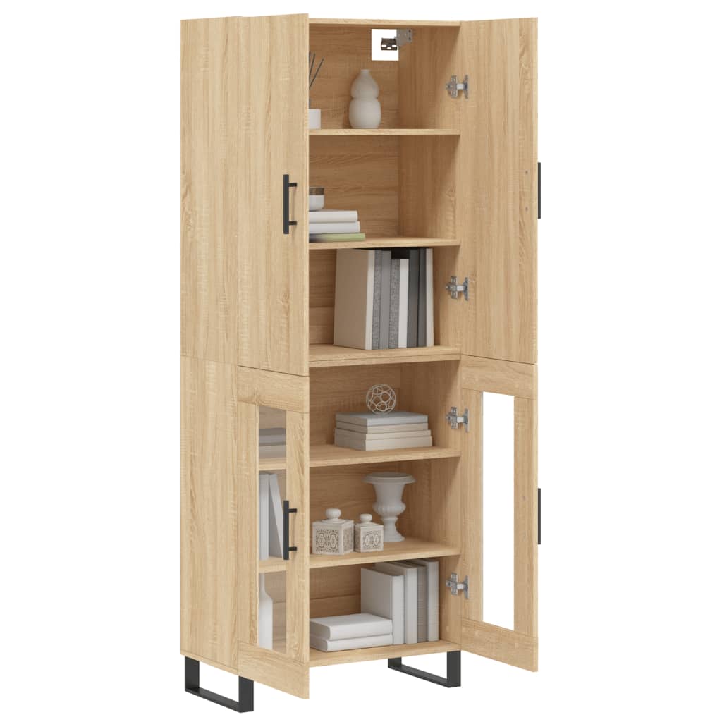 Highboard sonoma eik 69,5x34x180 cm konstruert tre
