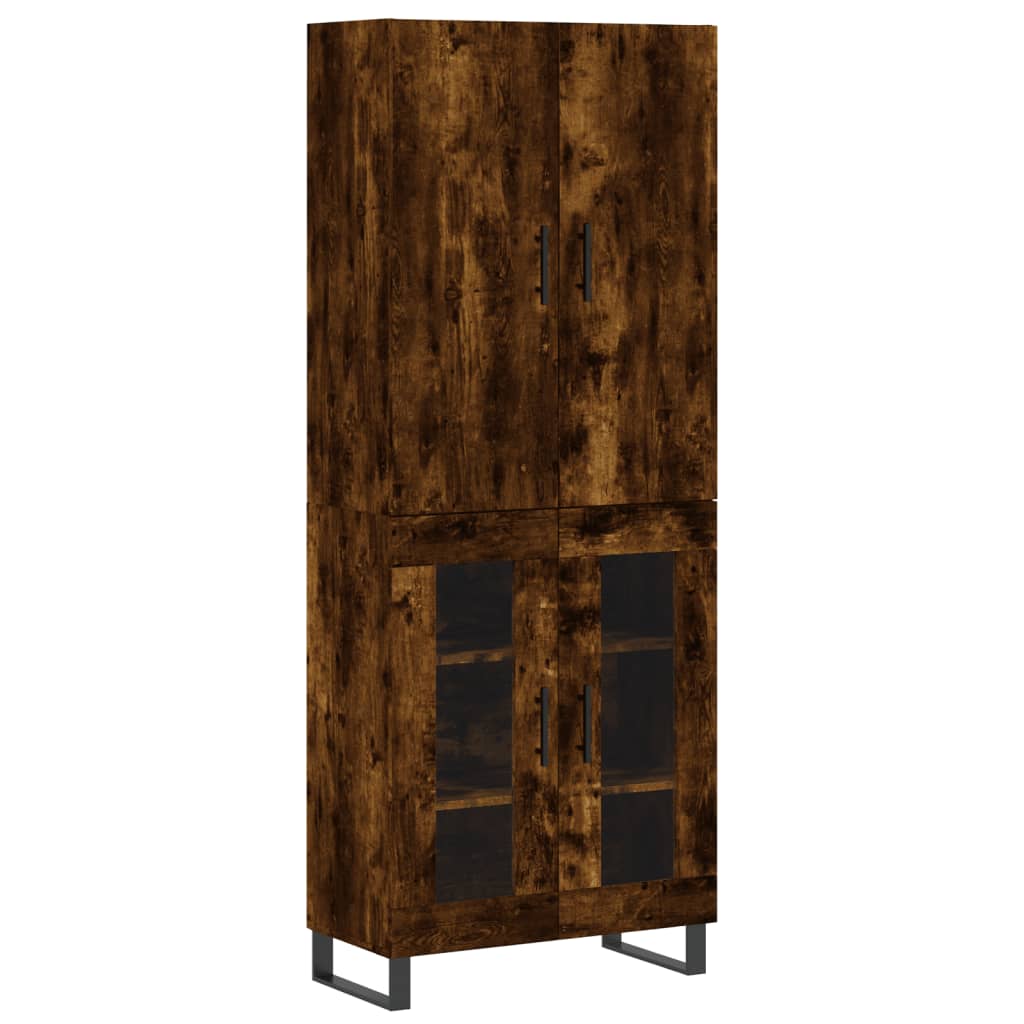 Highboard røkt eik 69,5x34x180 cm konstruert tre
