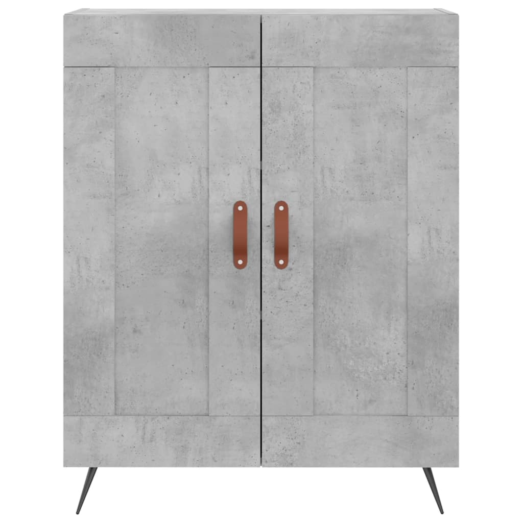 Highboard betonggrå 69,5x34x180 cm konstruert tre