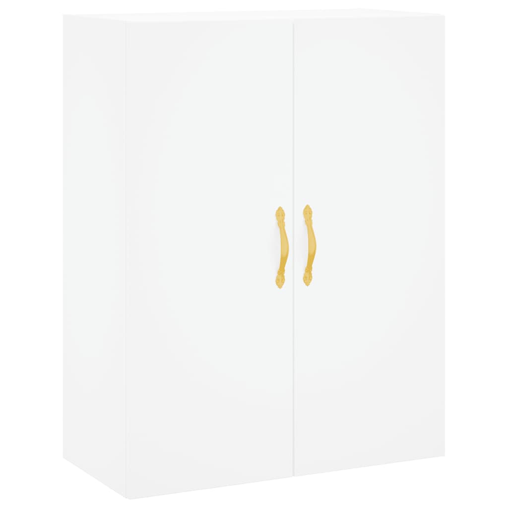 Highboard hvit 69,5x34x180 cm konstruert tre