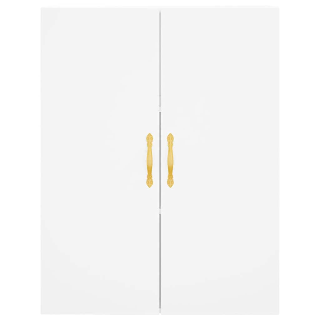 Highboard hvit 69,5x34x180 cm konstruert tre