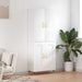 Highboard hvit 69,5x34x180 cm konstruert tre