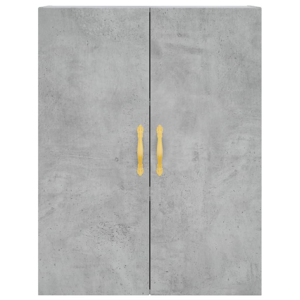 Highboard betonggrå 69,5x34x180 cm konstruert tre