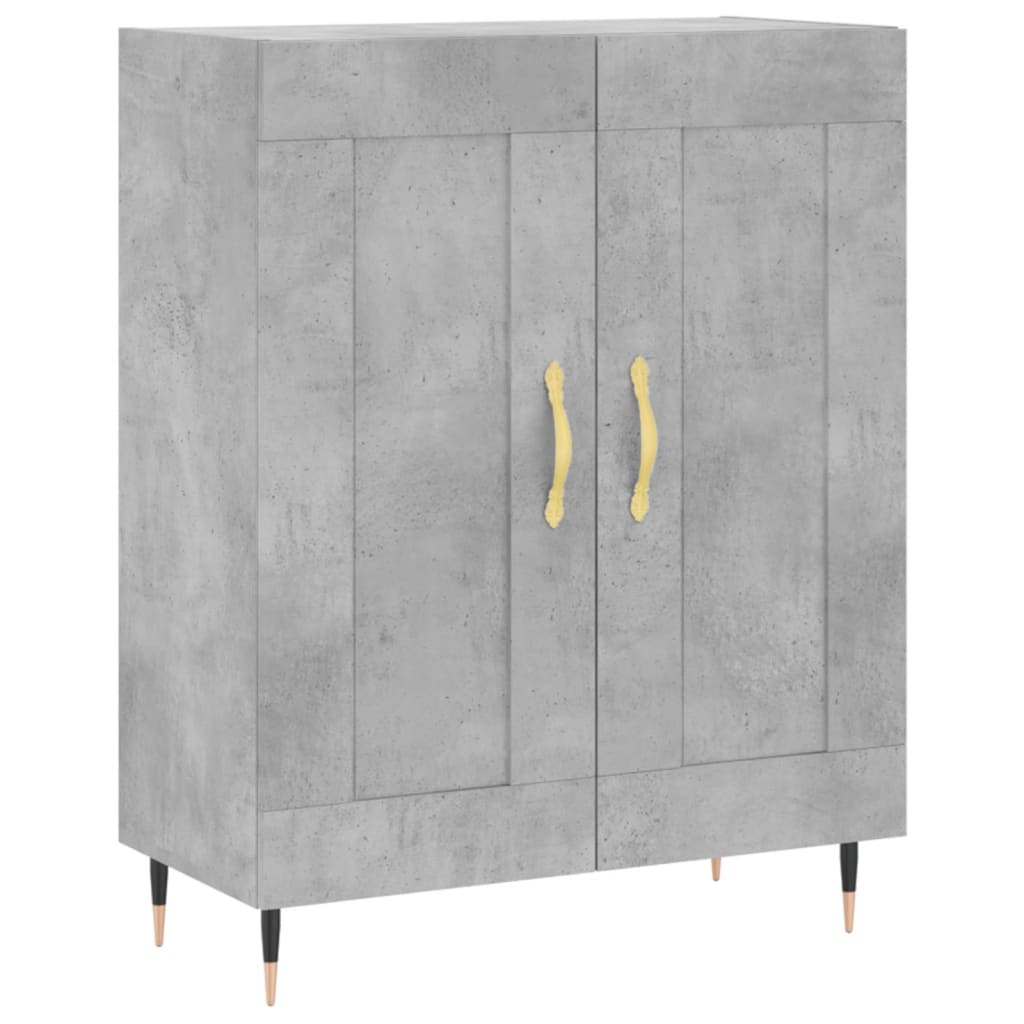 Highboard betonggrå 69,5x34x180 cm konstruert tre
