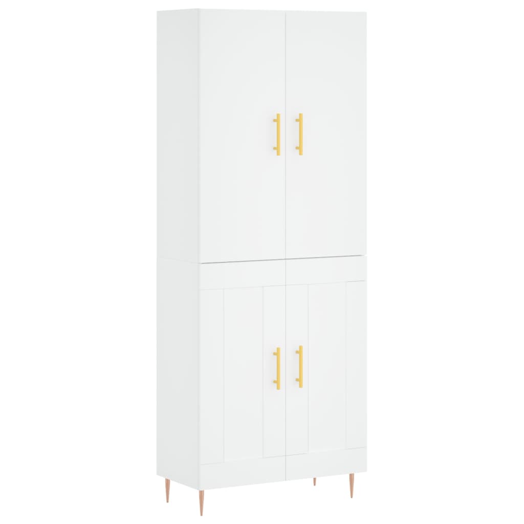 Highboard hvit 69,5x34x180 cm konstruert tre vidaXL