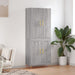 Highboard grå sonoma 69,5x34x180 cm konstruert tre