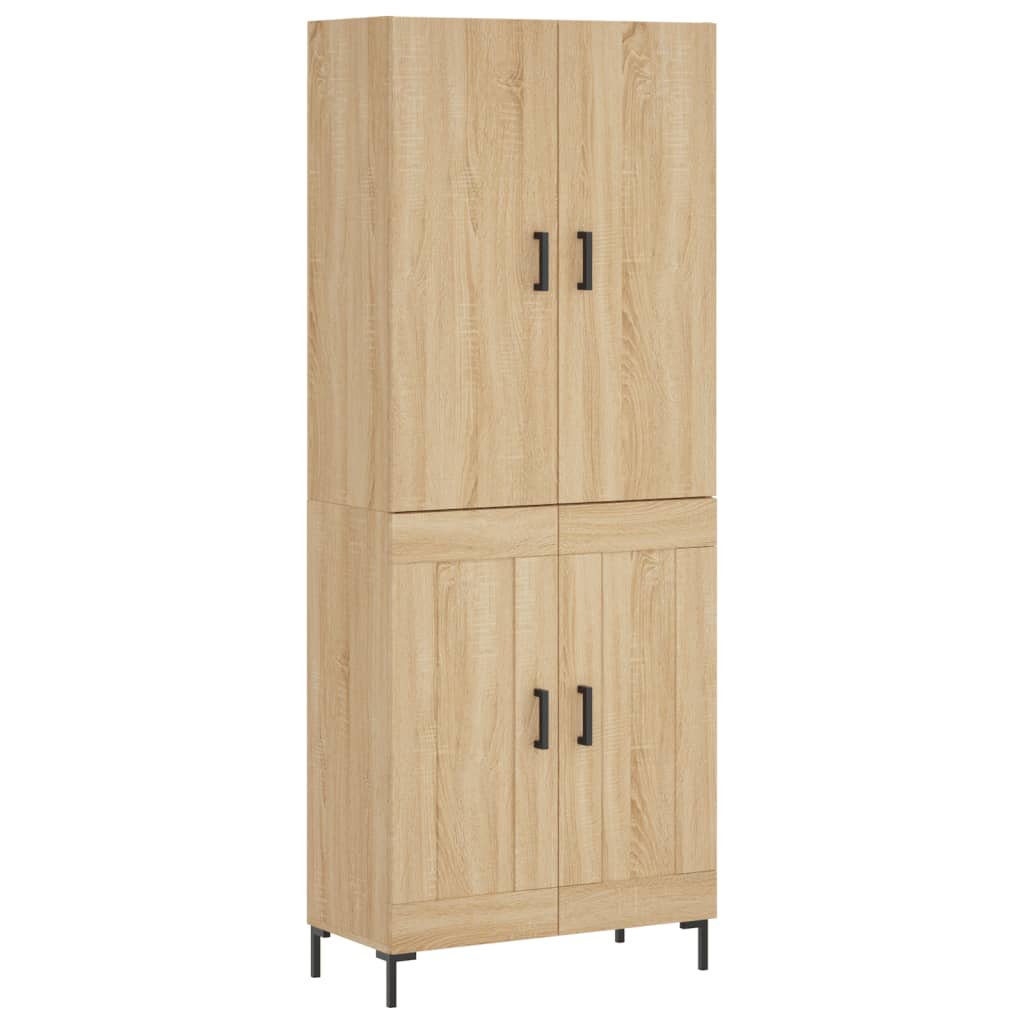 Highboard sonoma eik 69,5x34x180 cm konstruert tre