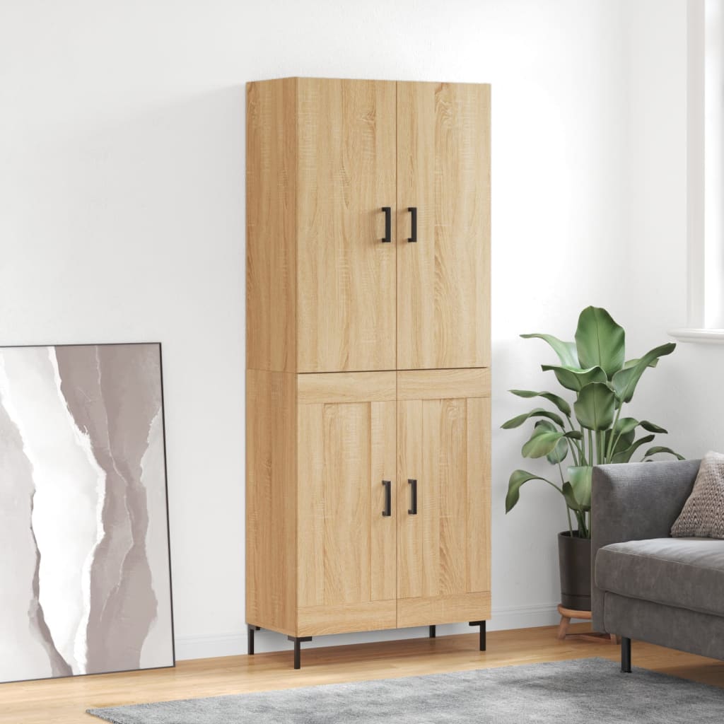 Highboard sonoma eik 69,5x34x180 cm konstruert tre