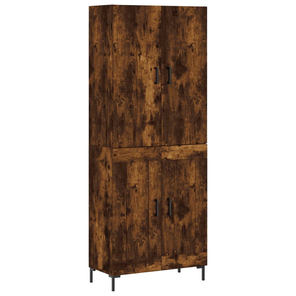 Highboard røkt eik 69,5x34x180 cm konstruert tre