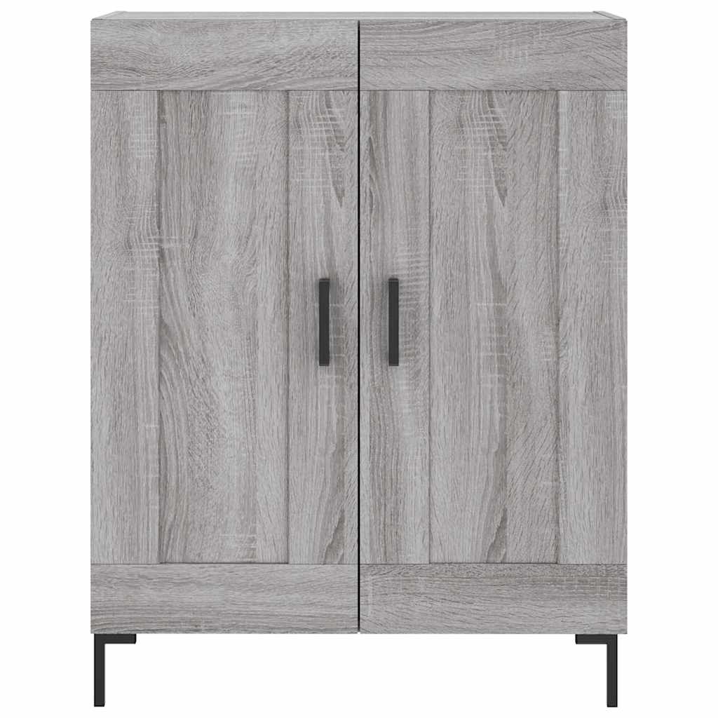 Highboard grå sonoma 69,5x34x180 cm konstruert tre