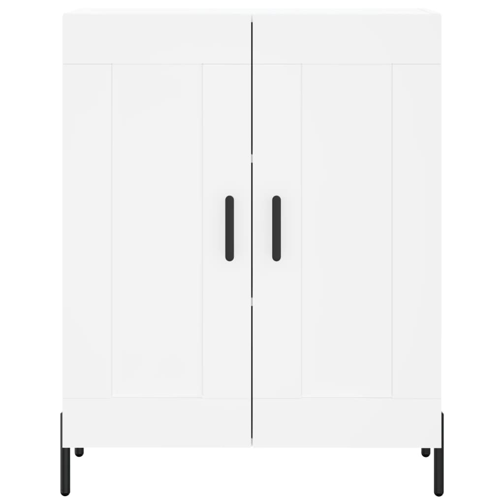 Highboard hvit 69,5x34x180 cm konstruert tre