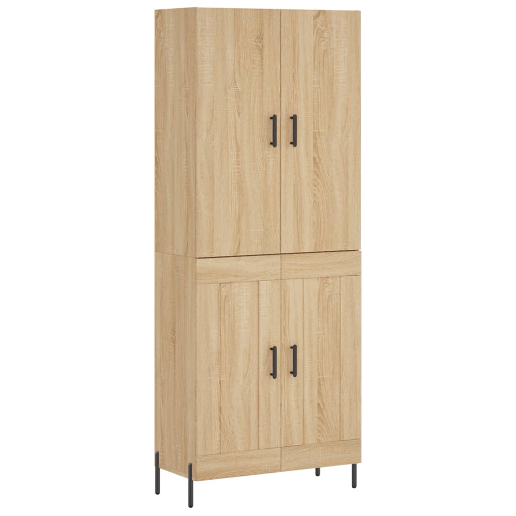 Highboard sonoma eik 69,5x34x180 cm konstruert tre vidaXL