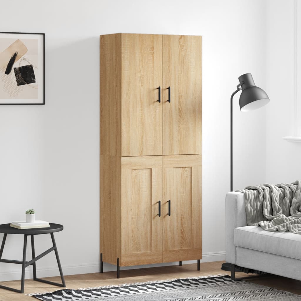 Highboard sonoma eik 69,5x34x180 cm konstruert tre vidaXL
