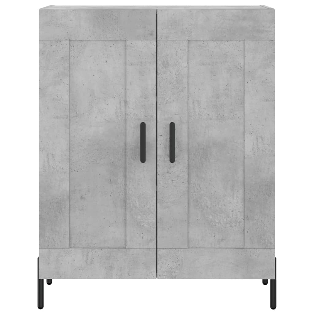 Highboard betonggrå 69,5x34x180 cm konstruert tre