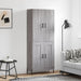 Highboard grå sonoma 69,5x34x180 cm konstruert tre