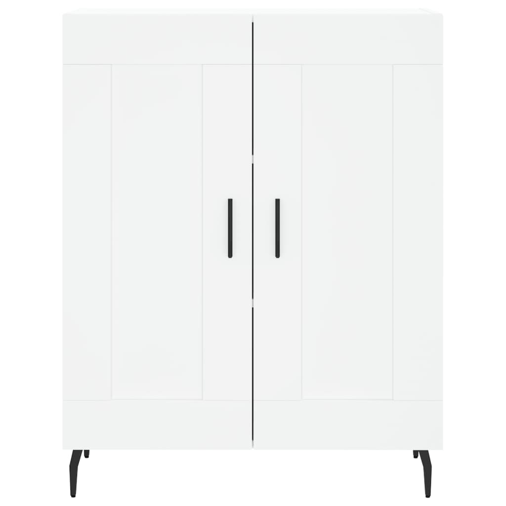 Highboard hvit 69,5x34x180 cm konstruert tre