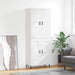Highboard hvit 69,5x34x180 cm konstruert tre