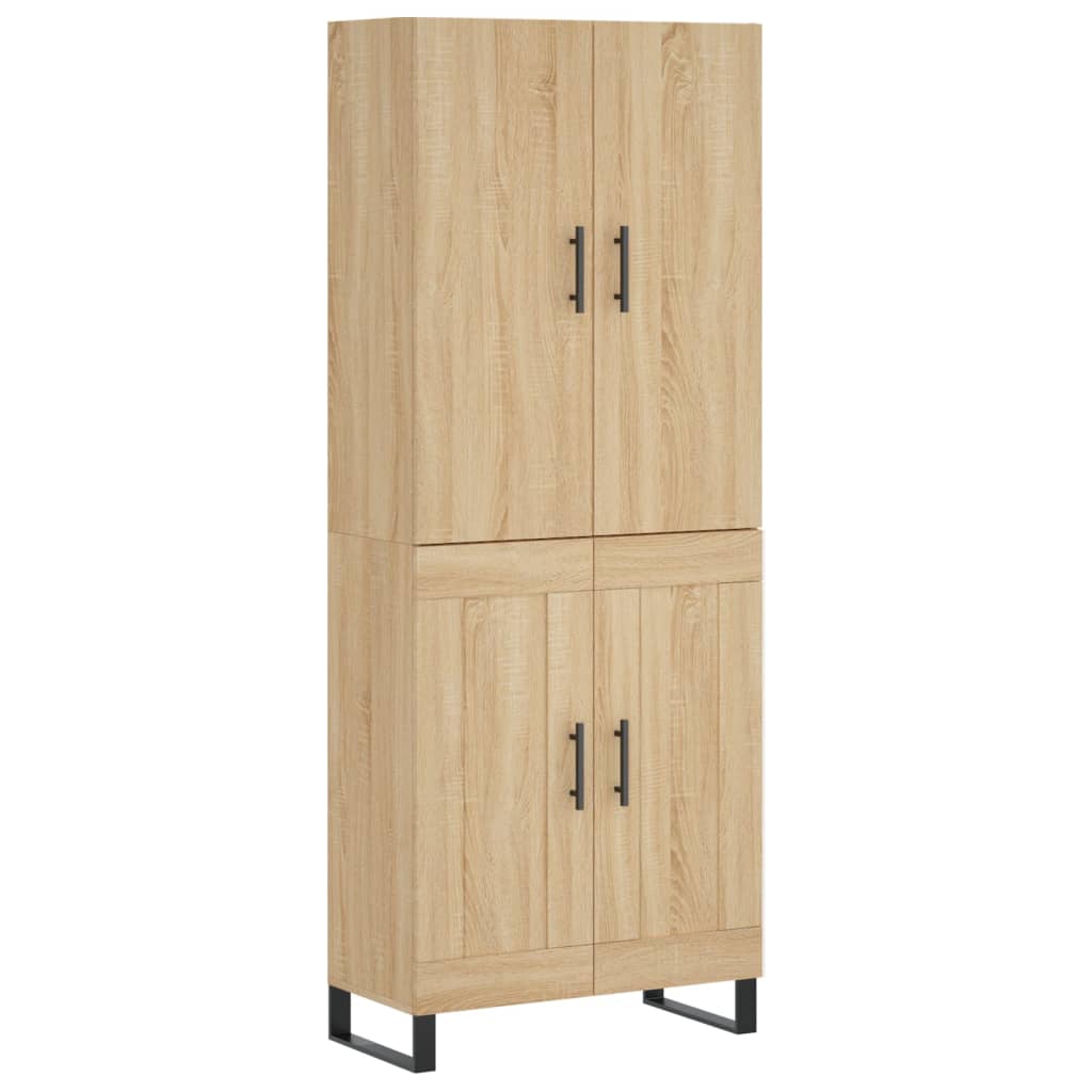 Highboard sonoma eik 69,5x34x180 cm konstruert tre