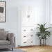 Highboard hvit 69,5x34x180 cm konstruert tre