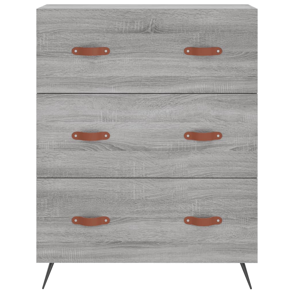 Highboard grå sonoma 69,5x34x180 cm konstruert tre