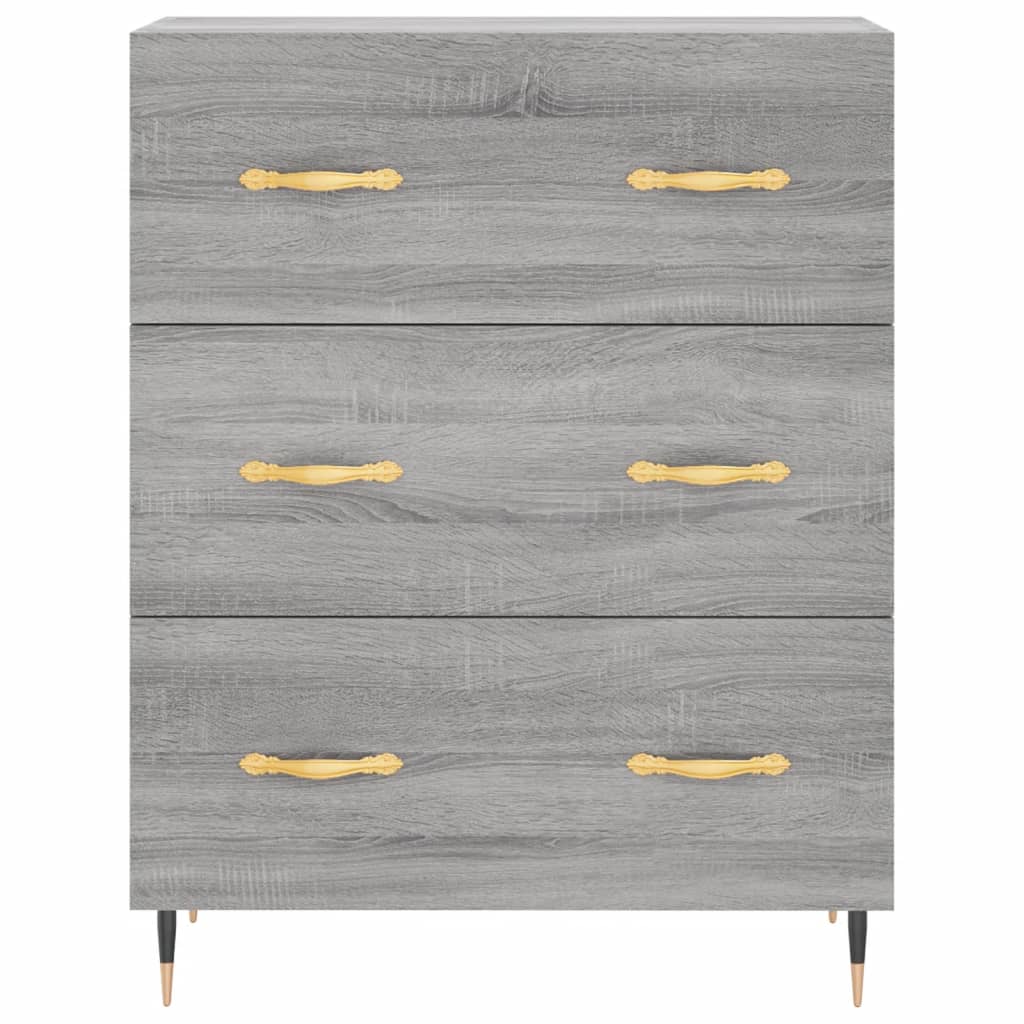 Highboard grå sonoma 69,5x34x180 cm konstruert tre