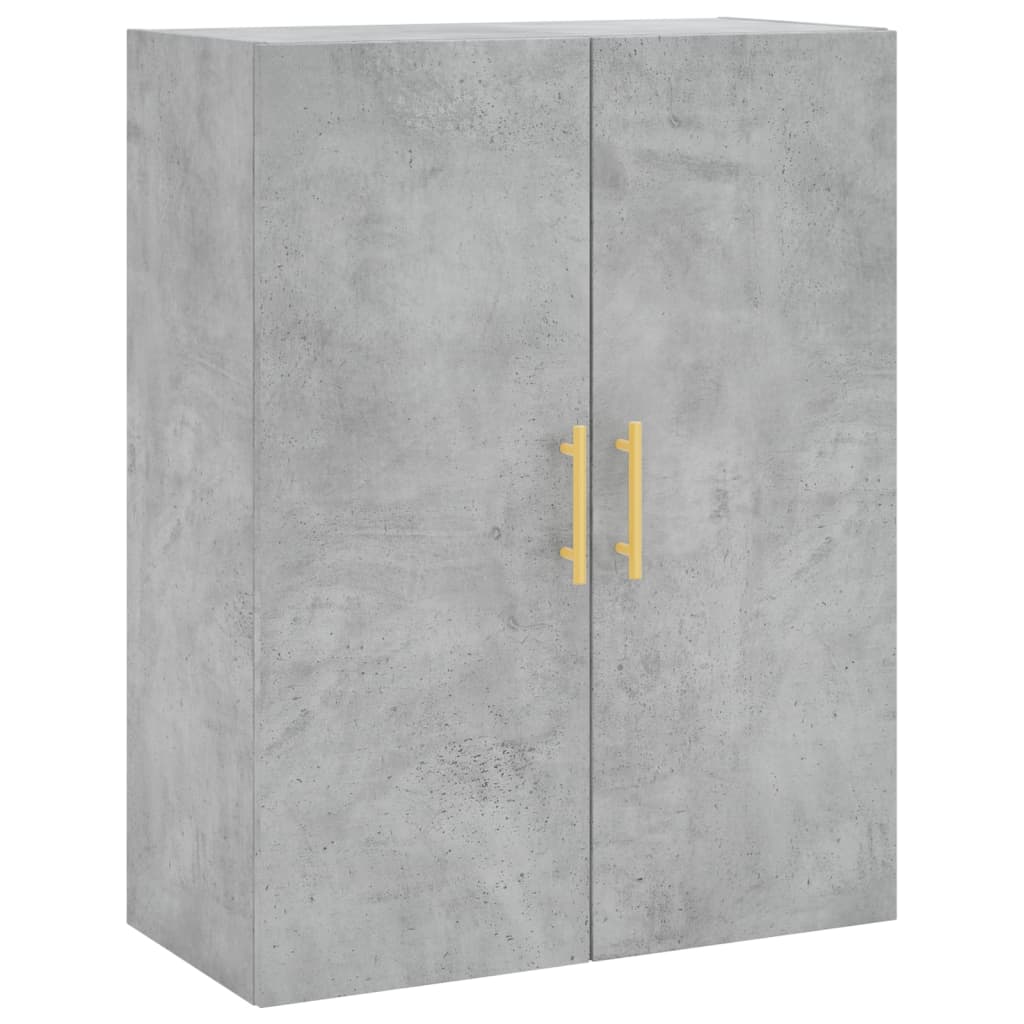 Highboard betonggrå 69,5x34x180 cm konstruert tre