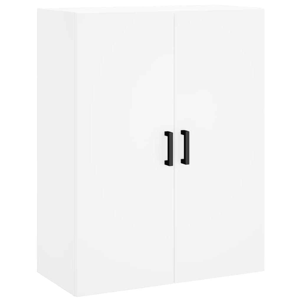 Highboard hvit 69,5x34x180 cm konstruert tre