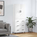 Highboard hvit 69,5x34x180 cm konstruert tre