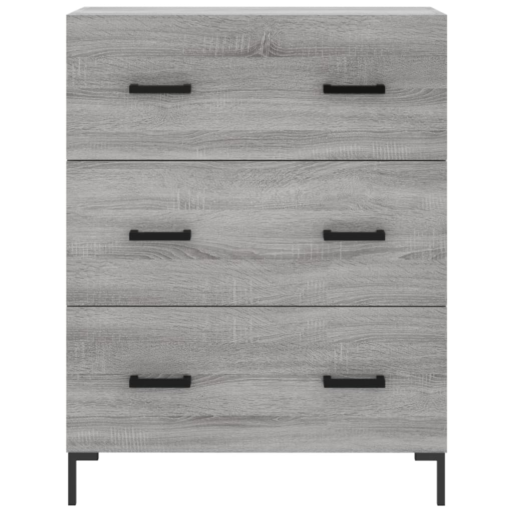 Highboard grå sonoma 69,5x34x180 cm konstruert tre