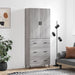 Highboard grå sonoma 69,5x34x180 cm konstruert tre