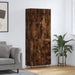 Highboard røkt eik 69,5x34x180 cm konstruert tre