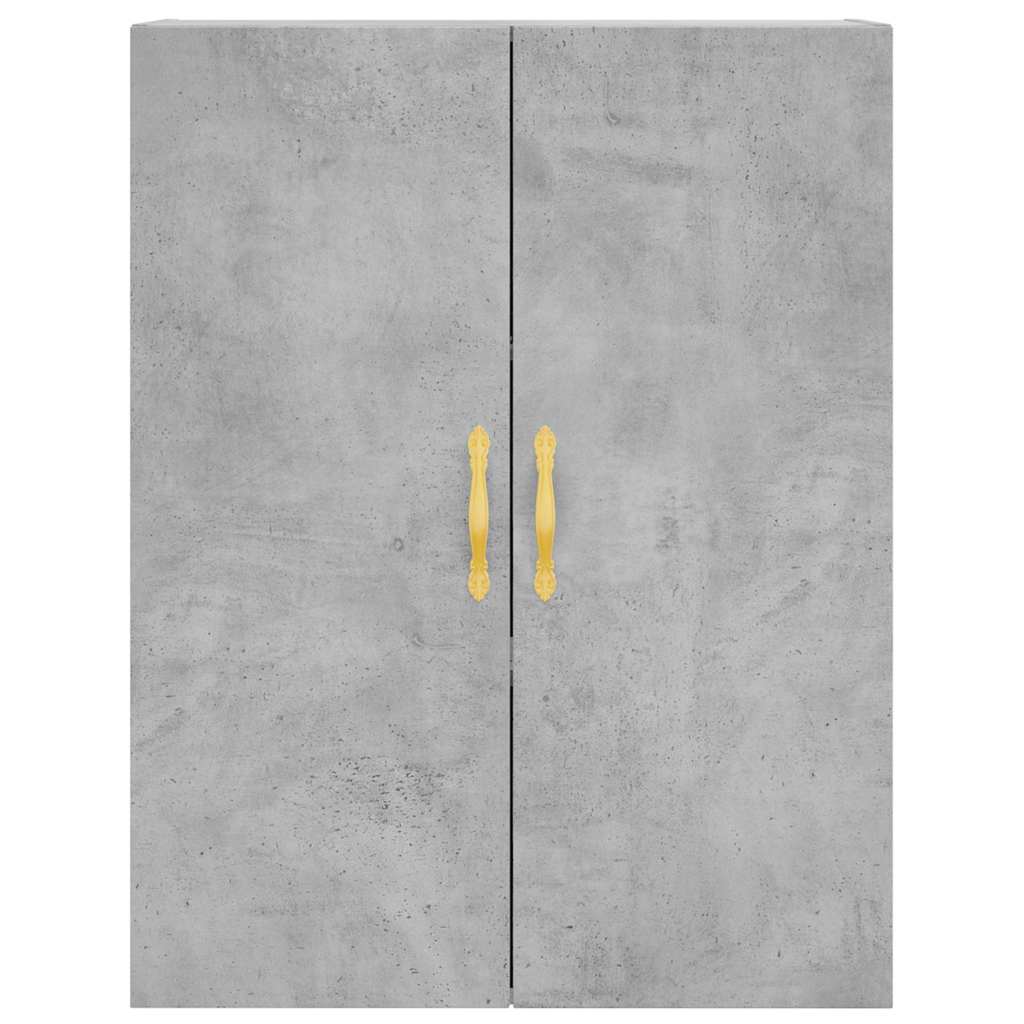 Highboard betonggrå 69,5x34x180 cm konstruert tre