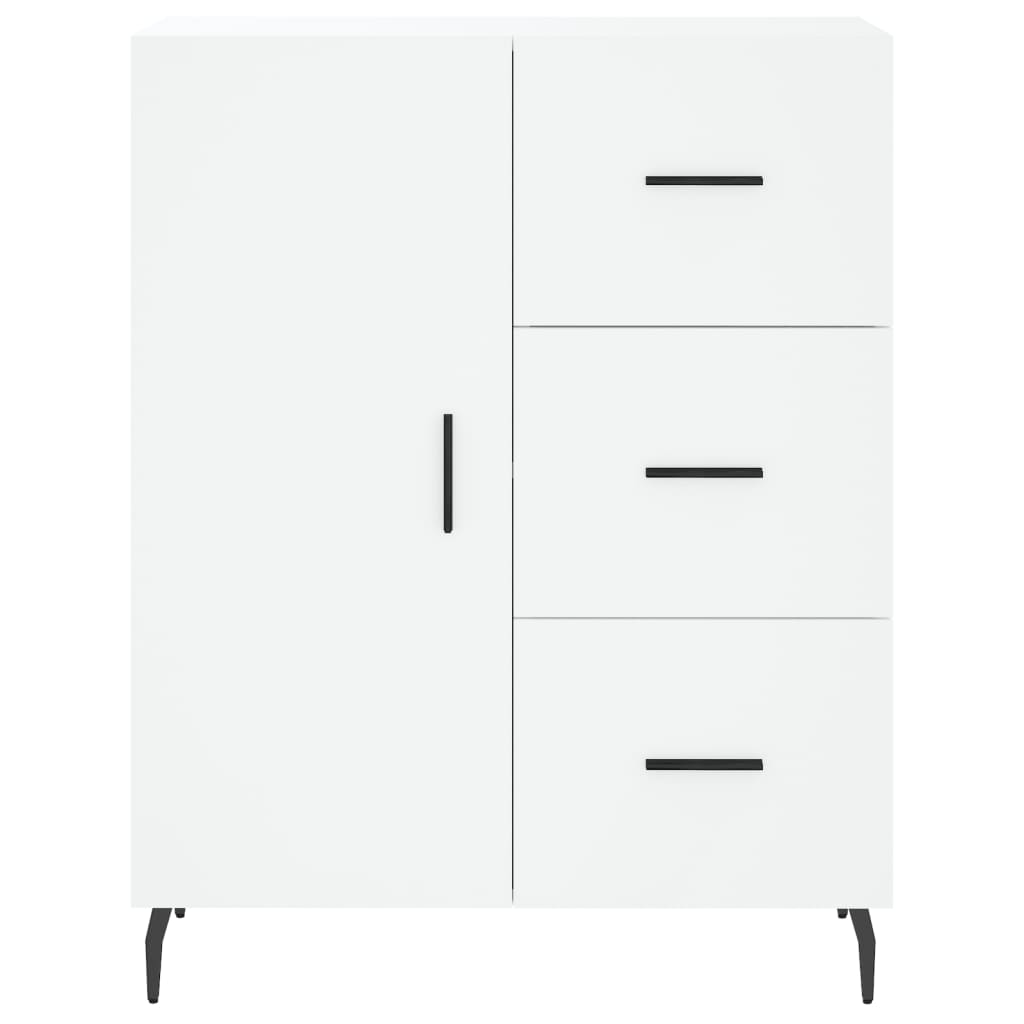 Highboard hvit 69,5x34x180 cm konstruert tre