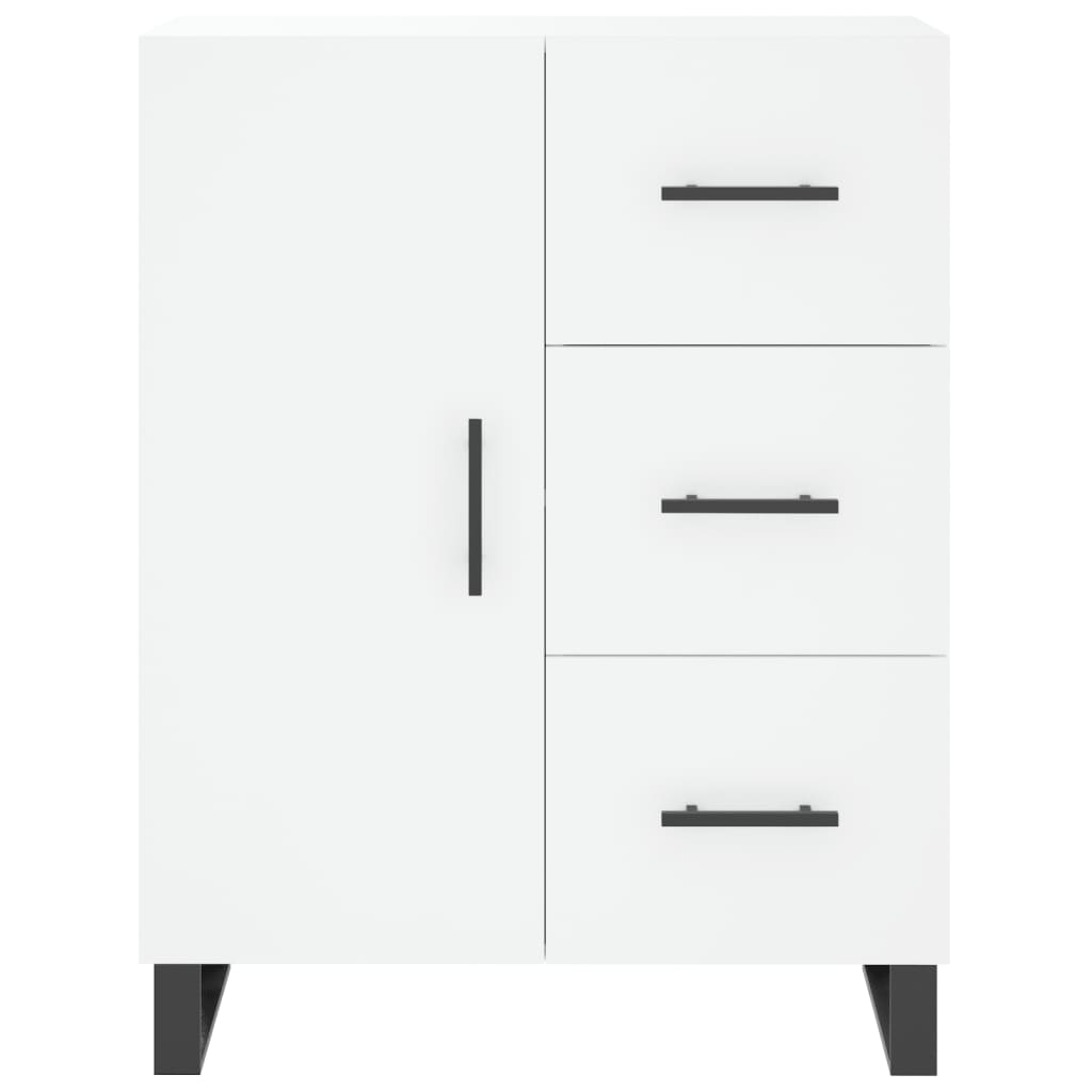 Highboard hvit 69,5x34x180 cm konstruert tre