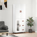Highboard hvit 69,5x34x180 cm konstruert tre