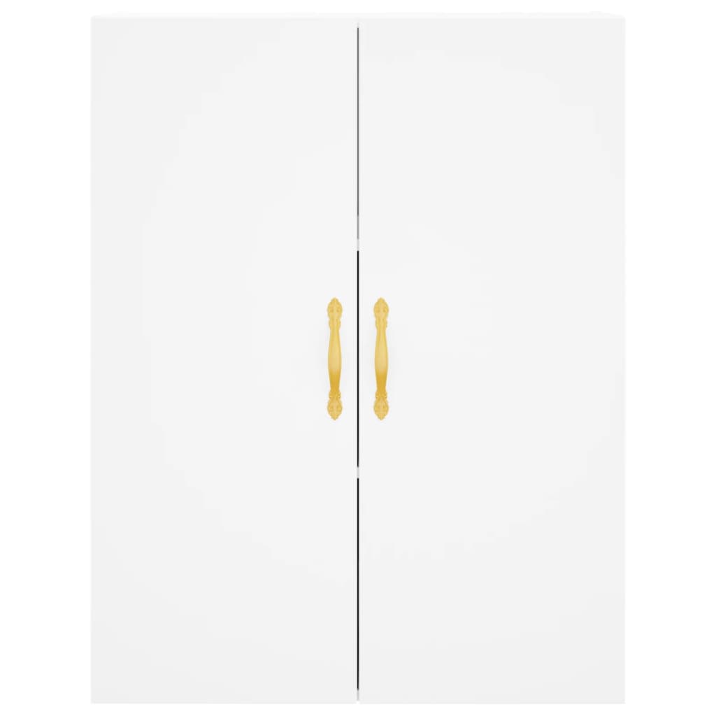Highboard hvit 69,5x34x180 cm konstruert tre