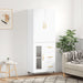 Highboard hvit 69,5x34x180 cm konstruert tre