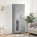 Highboard betonggrå 69,5x34x180 cm konstruert tre