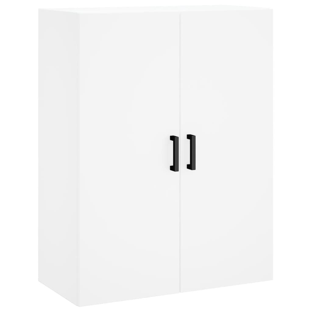 Highboard hvit 69,5x34x180 cm konstruert tre