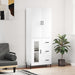 Highboard hvit 69,5x34x180 cm konstruert tre