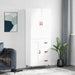 Highboard hvit 69,5x34x180 cm konstruert tre