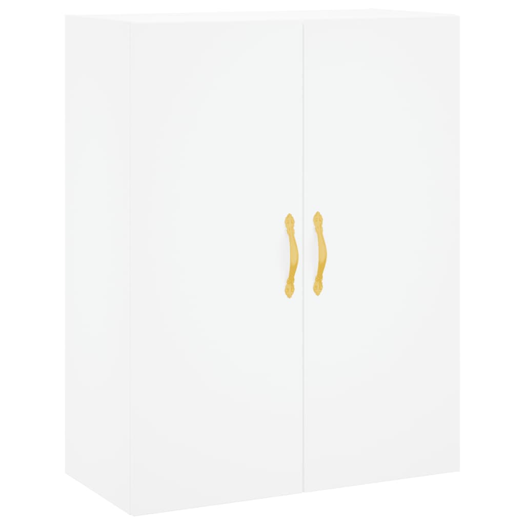 Highboard hvit 69,5x34x180 cm konstruert tre