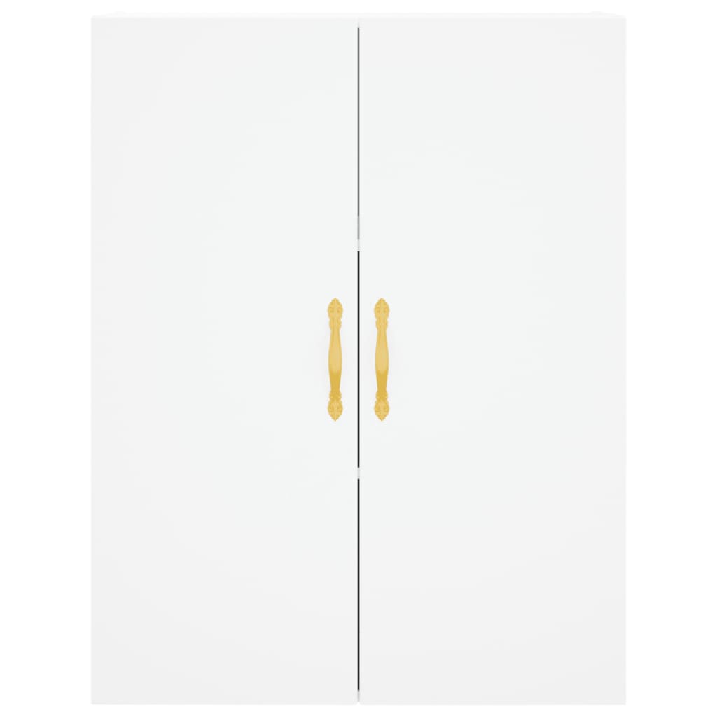Highboard hvit 69,5x34x180 cm konstruert tre