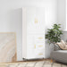 Highboard hvit 69,5x34x180 cm konstruert tre