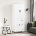 Highboard hvit 69,5x34x180 cm konstruert tre