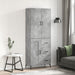 Highboard betonggrå 69,5x34x180 cm konstruert tre