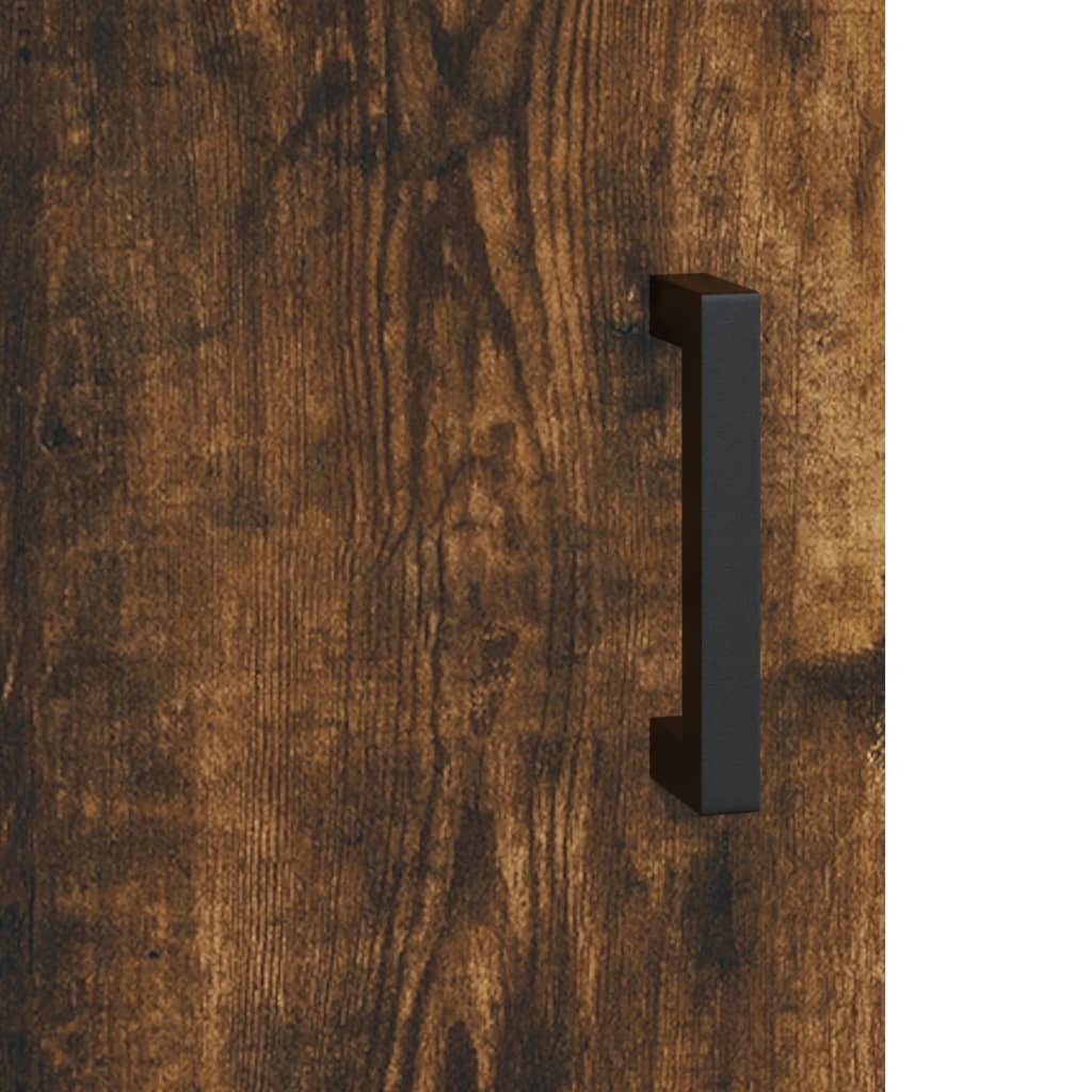 Highboard røkt eik 69,5x34x180 cm konstruert tre