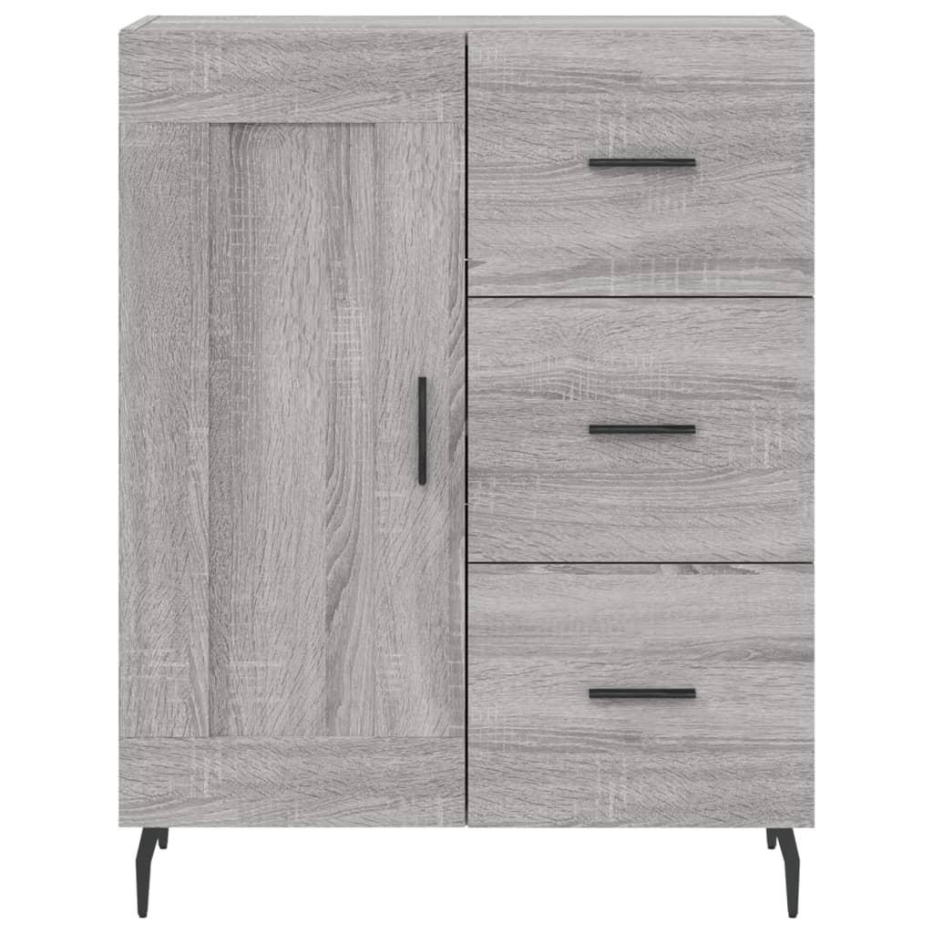 Highboard grå sonoma 69,5x34x180 cm konstruert tre