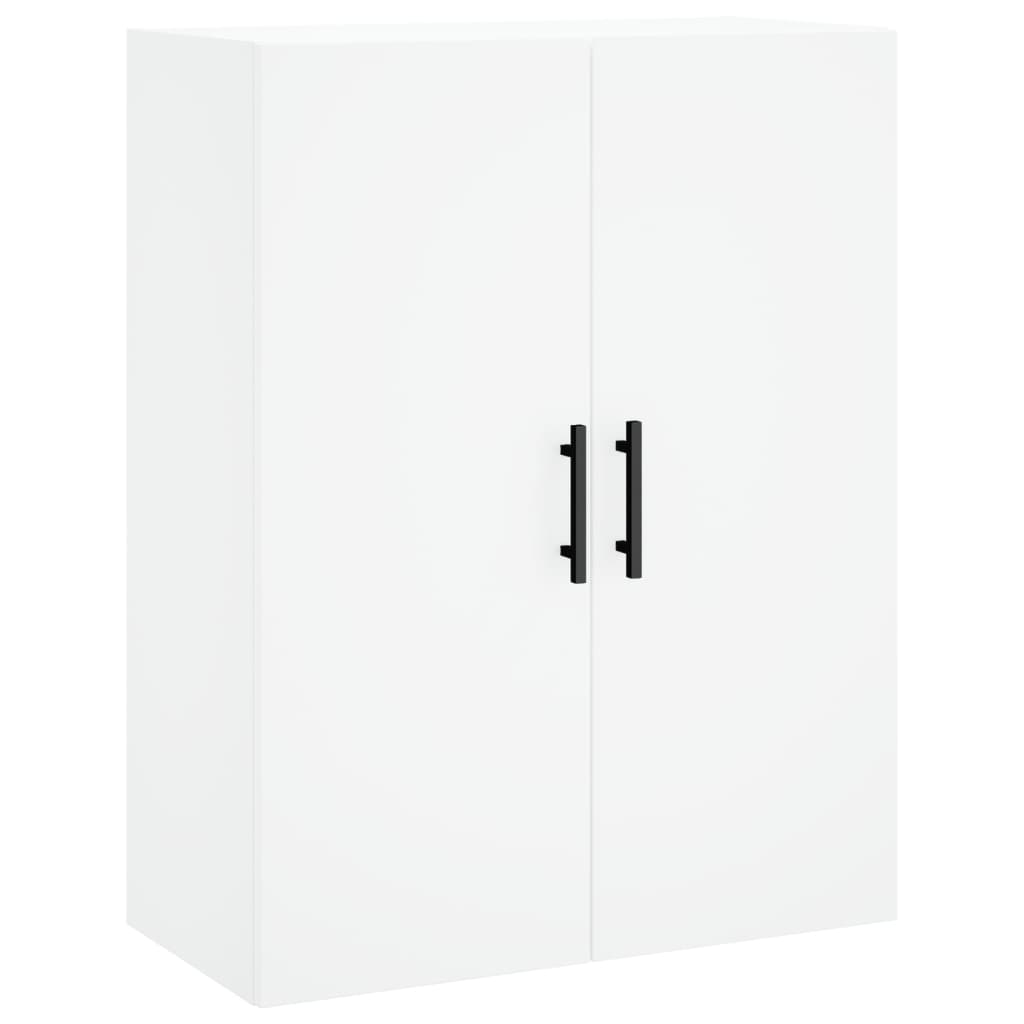 Highboard hvit 69,5x34x180 cm konstruert tre